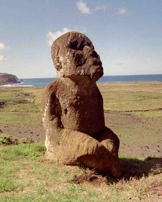 the only 'sitting' moai on Rapa Nui