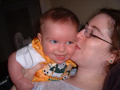 Max loves Mommy's kisses!