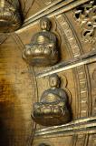 Gilded wooden halo with the 16 incarnations of Buddha