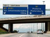 The N1 motorway from Johannesburg to Pretoria