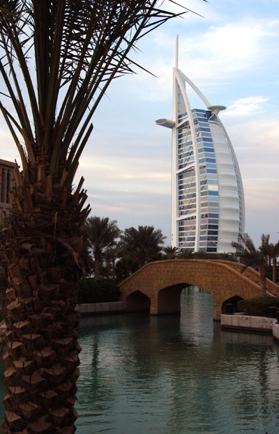 Madinat Jumeirah is surrounded by waterways