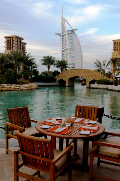 One of the canal-side restaurants, Madinat Jumeirah