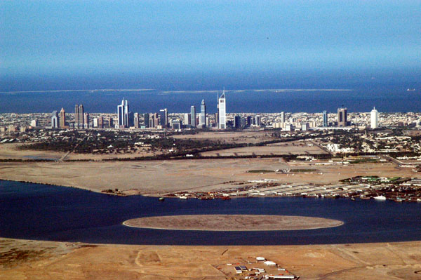 Island in Dubai Creek with Shk Zayed Road
