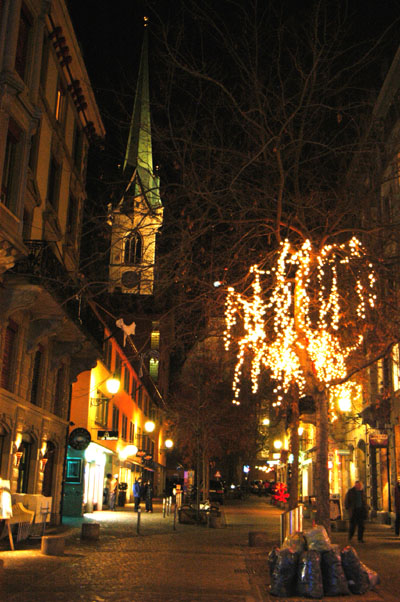 Zrcher Altstadt bei Nacht