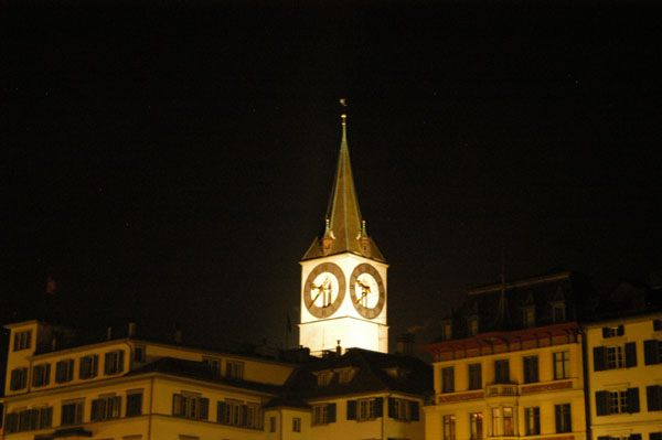 Peterkirche, Zrich, bei Nacht
