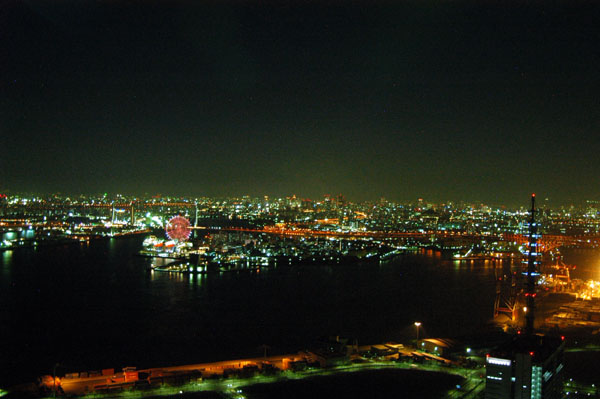 View from the Osaka WTC 46th floor restroom