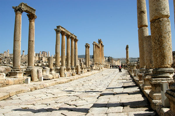 Cardo Maximus, the main north-south road through Jerash