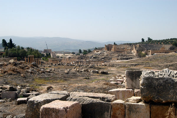Looking over the site of Jerash from the Church of St. Theodore back to the Oval Forum