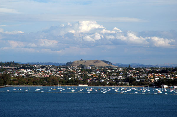 Volcanic cone of Mount Wellington across the harbour