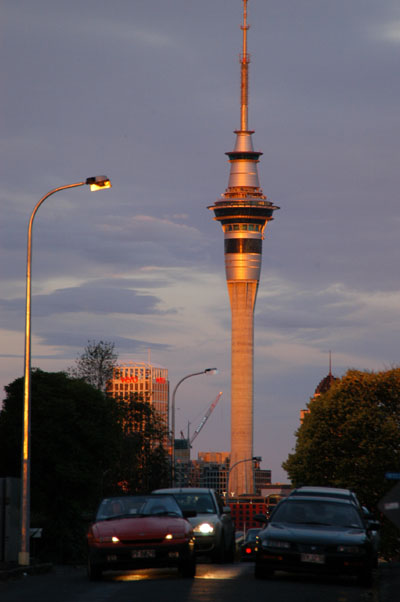 Sky Tower at sunset