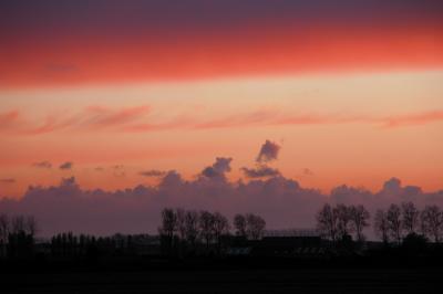 Sunset over the polders