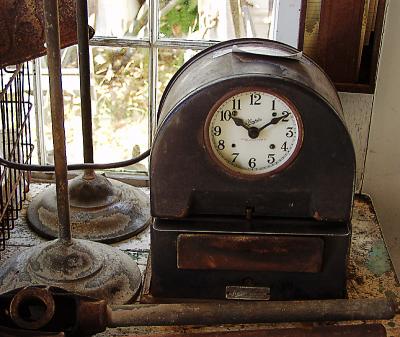 Time Clock...punch in now! (clock, antique)