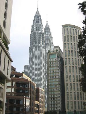 Petronas Twin Towers from the street.