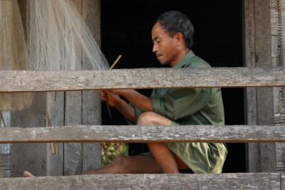 repairing the fishingnets