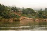 Misty village along the Mekong