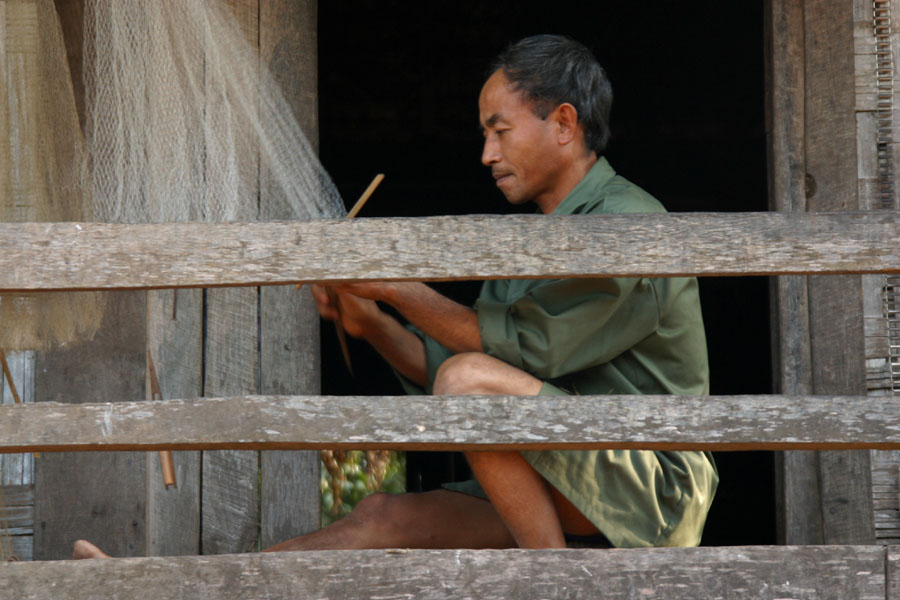 repairing the fishingnets