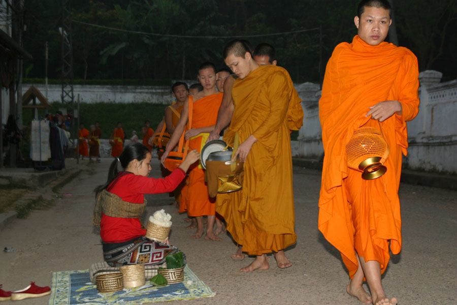 Monks collecting