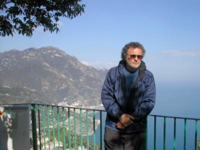 Richard on a terrace in Ravello, overlooking the Amalfi Coast