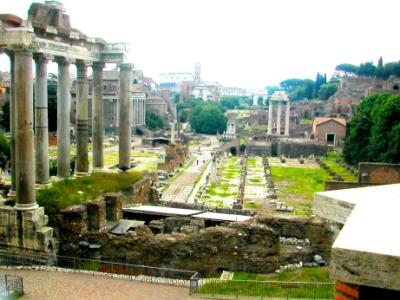 Forum: Foreground columns - Temple of Saturn 498 b.c.e. Background columns - Temple of Castor & Pollux 484 b.c.e.