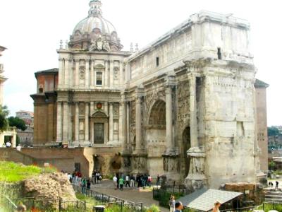 Forum: Santi Luca e Martina Church - early medieval church - rebuilt in mid 1600's.  Also Arch of Septimius Severus.
