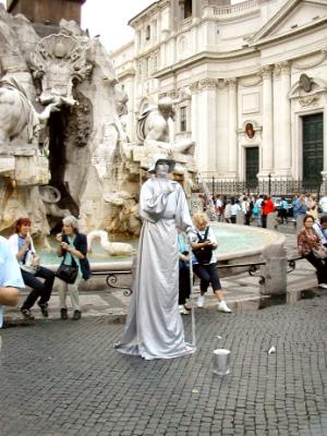 A mime on the Piazza Navona