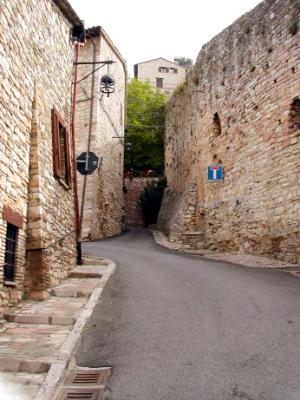 A street in Assisi (Assisi has lots of structures from the 12th to 14th centuries.)