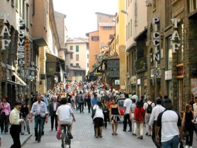 Via Por Santa Maria - connects to the Ponte Vecchio - lots of jewelry shops on this street