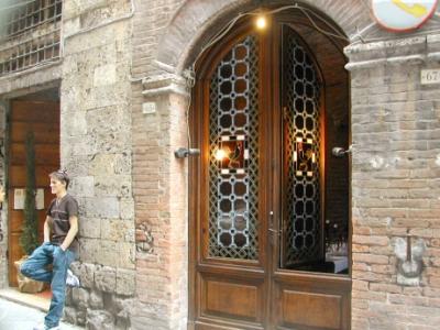 Front (windows) of the Gallo-Nero Restaurant where we had a medieval dinner the following evening.