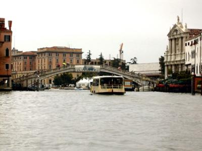 The Grand Canal from our gondola. The Church of the Scalzi, built in the late 1600's, is seen on the right (with the columns).