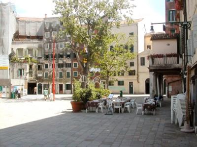 Main square of Gheto Novo, on an islet - oldest part of the Jewish Ghetto.  Five synagogues (scole) in the Jewish Ghetto.