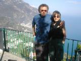 Judy and Richard on a terrace in Ravello overlooking the Amalfi Coast