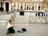 Judy on St. Peters Square in the Vatican.