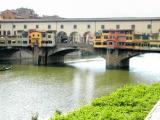 Ponte Vecchio (Old Bridge) over Arno River: Oldest bridge across the Arno. Built in 1345. Jewelry shops on bridge.