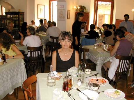 Judy having lunch in Assisi