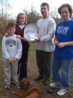 Wes, Syd, Chris, Anna and Biscuit.