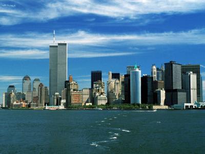 Lower East Side Manhattan and World Trade Center -  from the Staten Is. Ferry