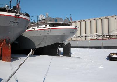 Ships In Snow Sarnia Docks (Maumee Cleveland Ohio)