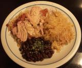 ...with sauerkraut, served with black beans