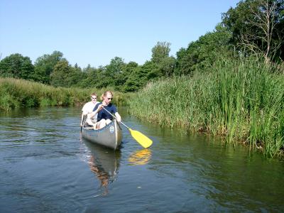Canoeing through Odense, Denmark - july 28. 2002