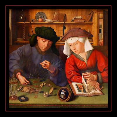 Le Changeur et sa Femme (1514) par Quentin METSYS