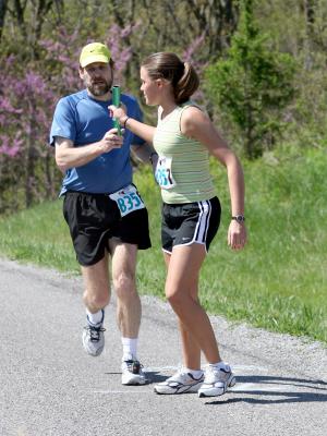 Greg handing off to Janna at 6th exchange