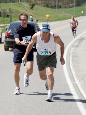 Garry handing off to Terry at 12th exchange