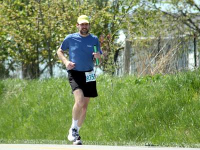 Greg running the 14th leg