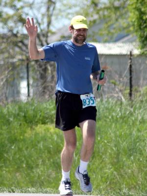 Greg running the 14th leg