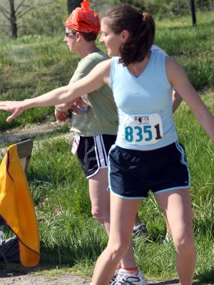 Stephanie getting the handoff at 16th exchange