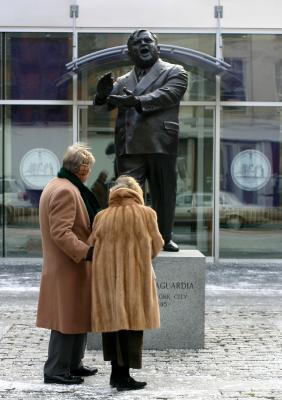 1st Day of Winter at Mayor LaGuardia's Statue