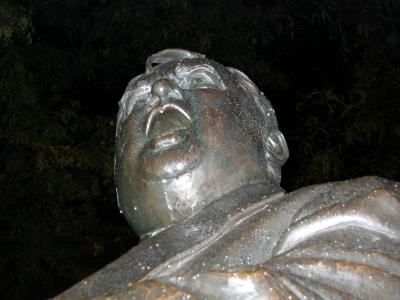 LaGuardia Statue Head in the Rain