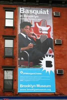 Basquiat at Brooklyn Museum - Billboard on LaGuardia Place at W Houston