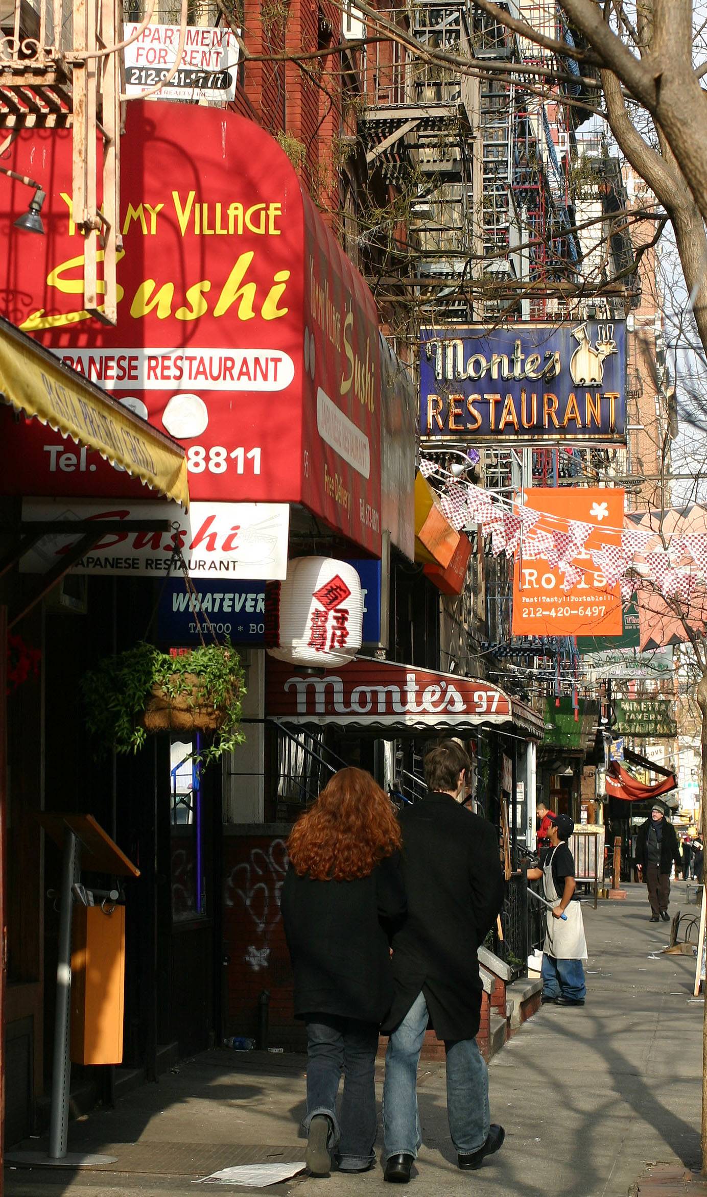 Strolling on McDougal Street above Bleecker