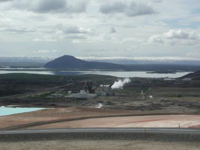 Myvatn-sea with pebble-factory